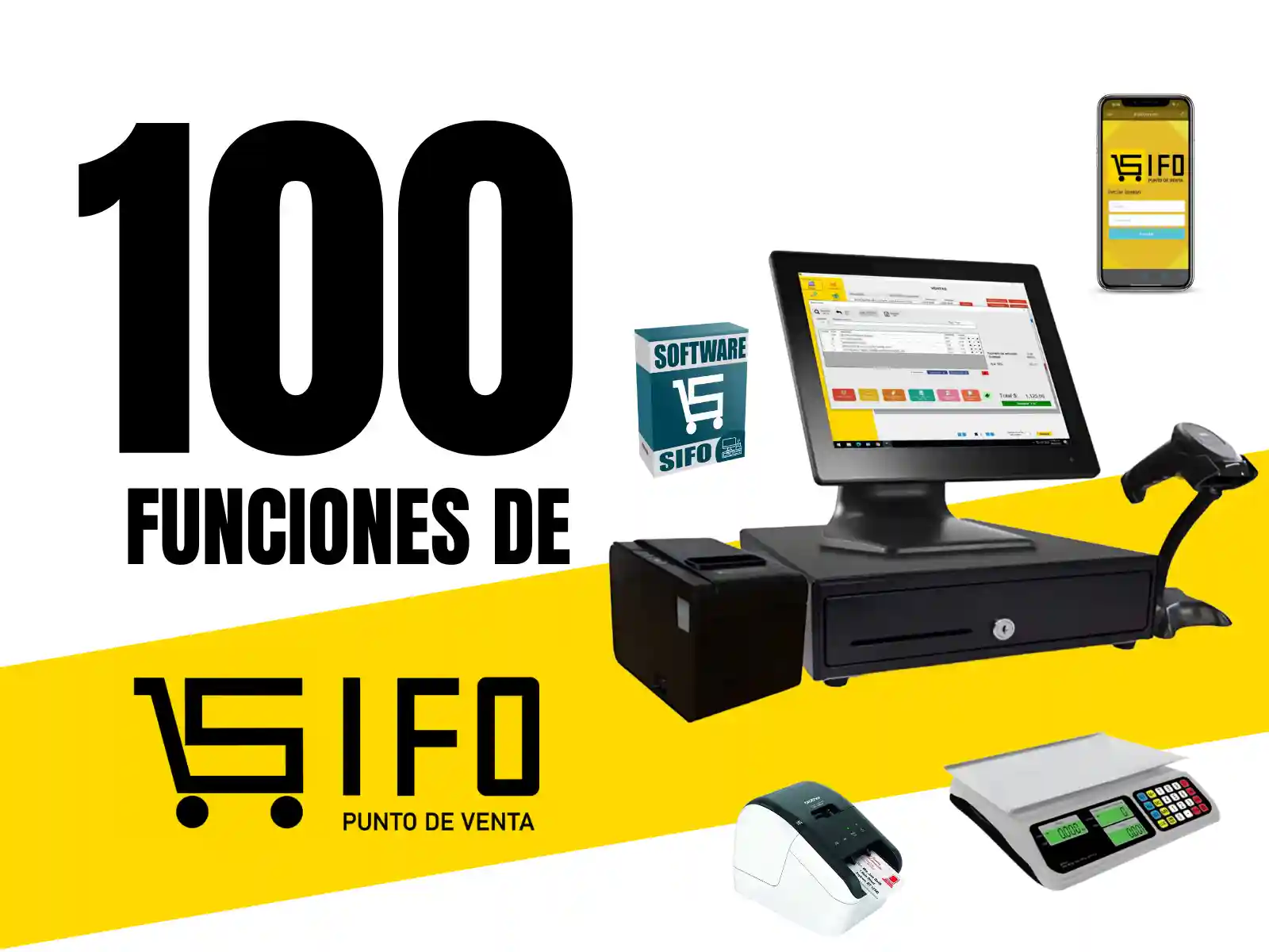 Kit de punto de venta utilizado en una papelería con el software punto de venta SIFO