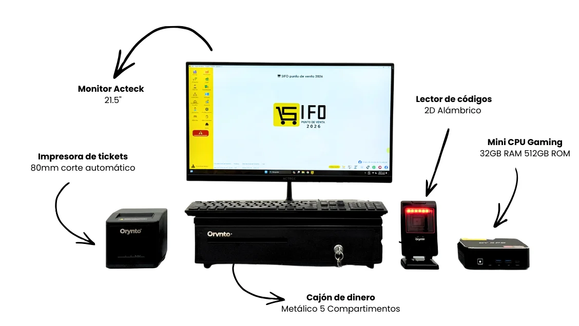 Kit completo y su software punto de venta