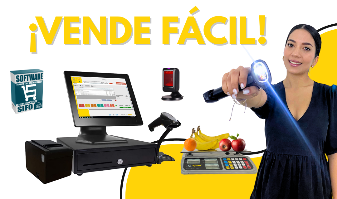 Kit de punto de venta utilizado en una papelería con el software punto de venta SIFO