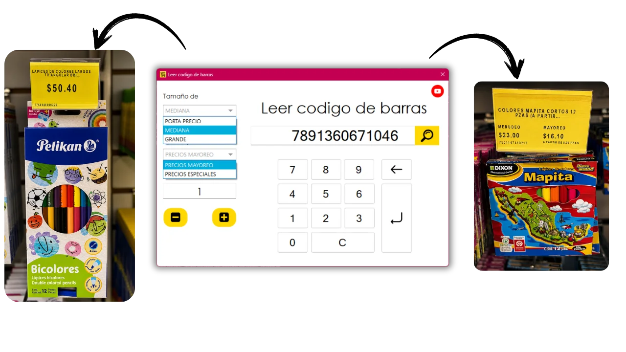 Ejemplos de etiquetas de ticket impresas en productos
