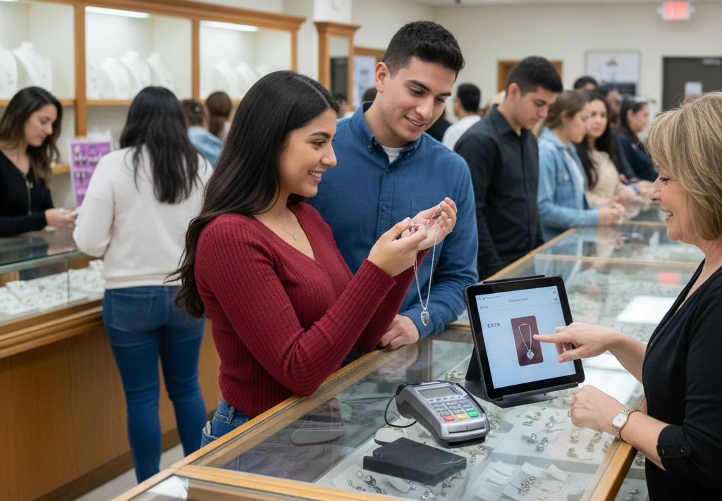 imagen de una tienda de dulces que usa el punto de venta