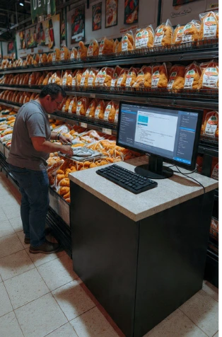 imagen de una tienda de dulces que usa el punto de venta 7