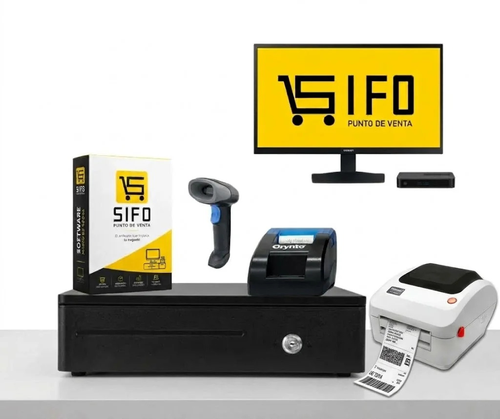 Kit Punto de Venta con Computadora, Escáner, Impresora 58mm e Impresora de Etiquetas SIFO